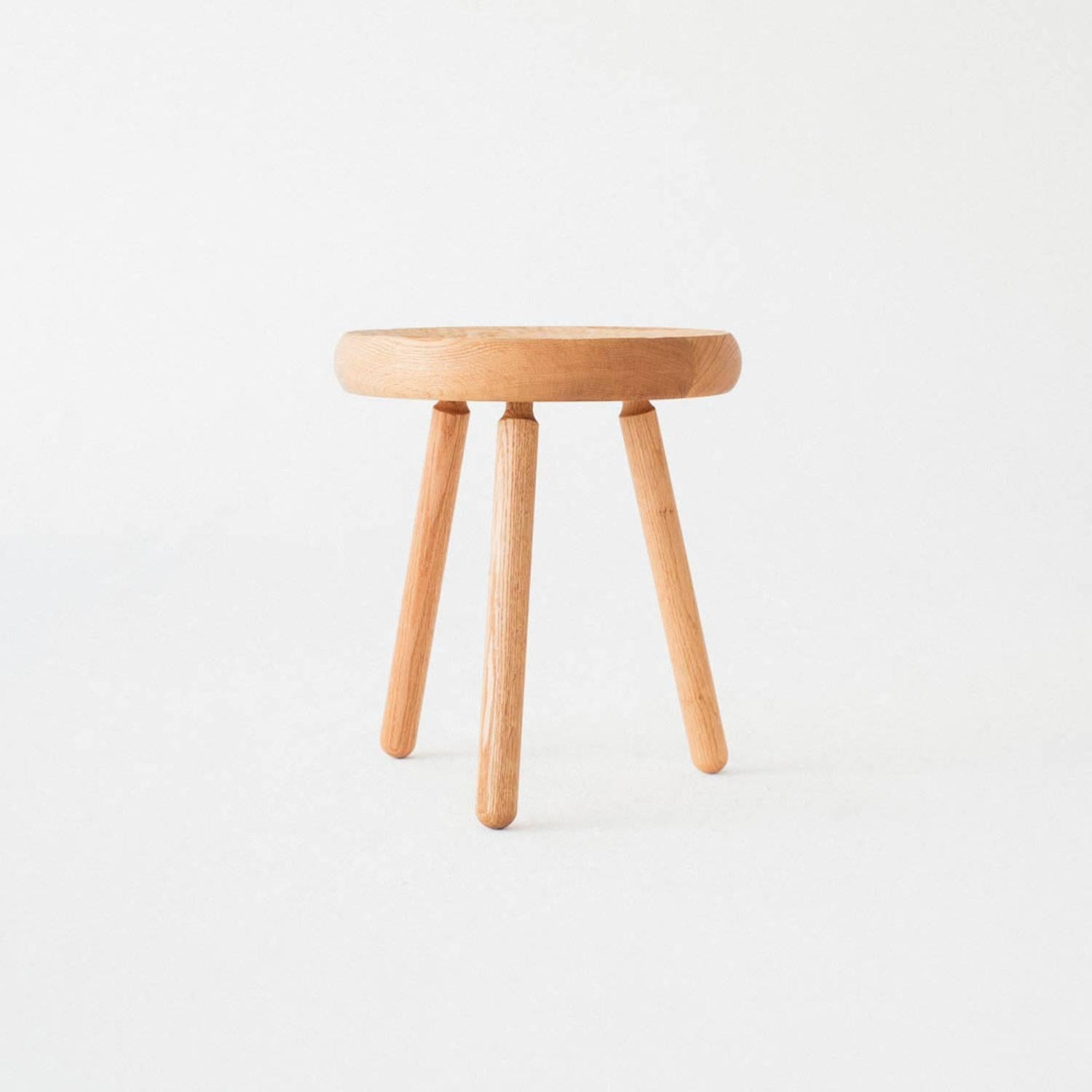 American Dibbet Stool in Oxidized Oak For Sale