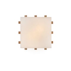 'Dice' Alabaster and Brass Wall or Ceiling Lamp by Denis De La Mesiere