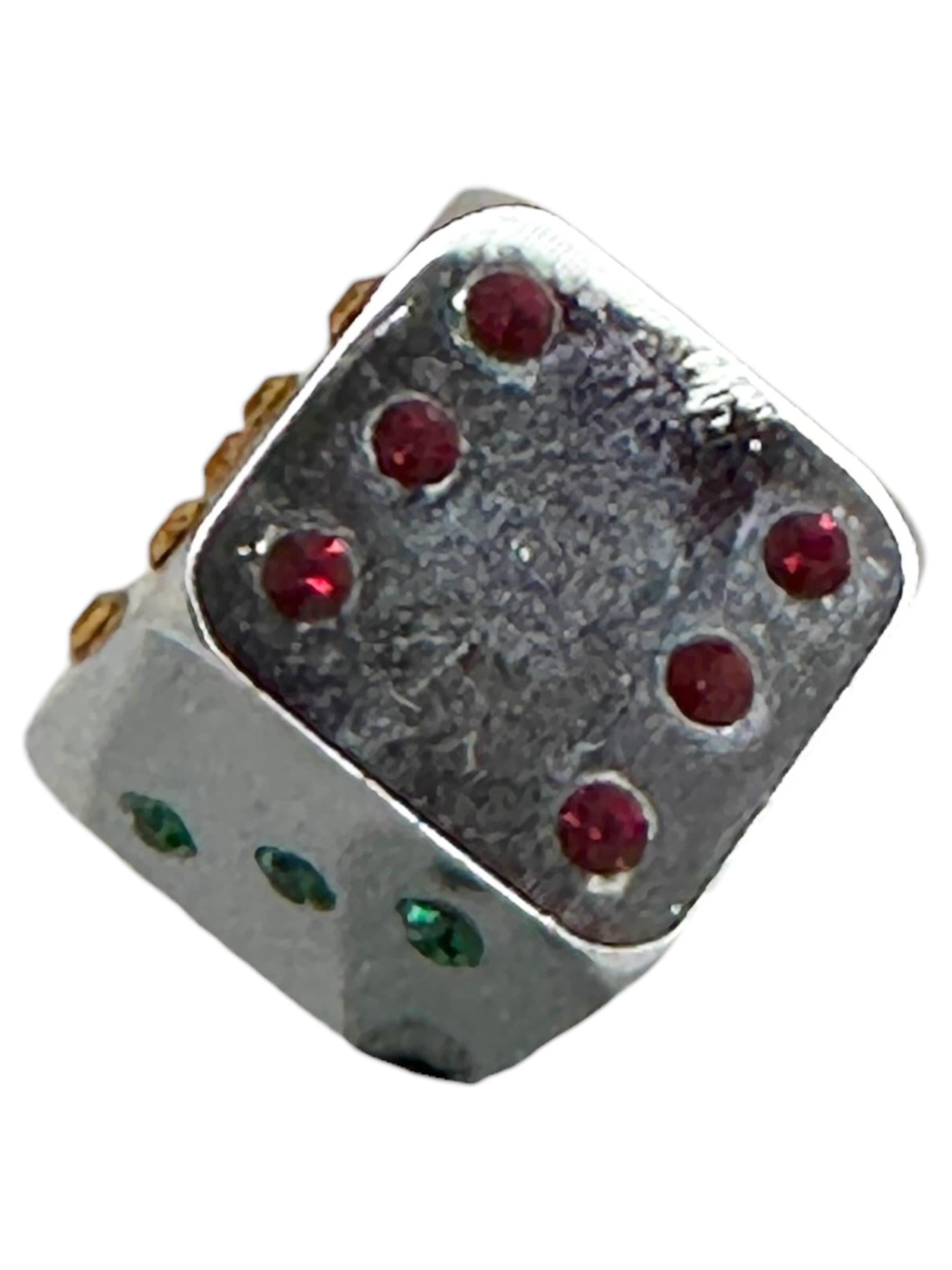 Dice Chrome Metal Statue Paper Weight Mid-Century Modern, German, 1980s For Sale 2