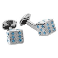 Dice Cufflinks with Blue Montana Swarovski Elements