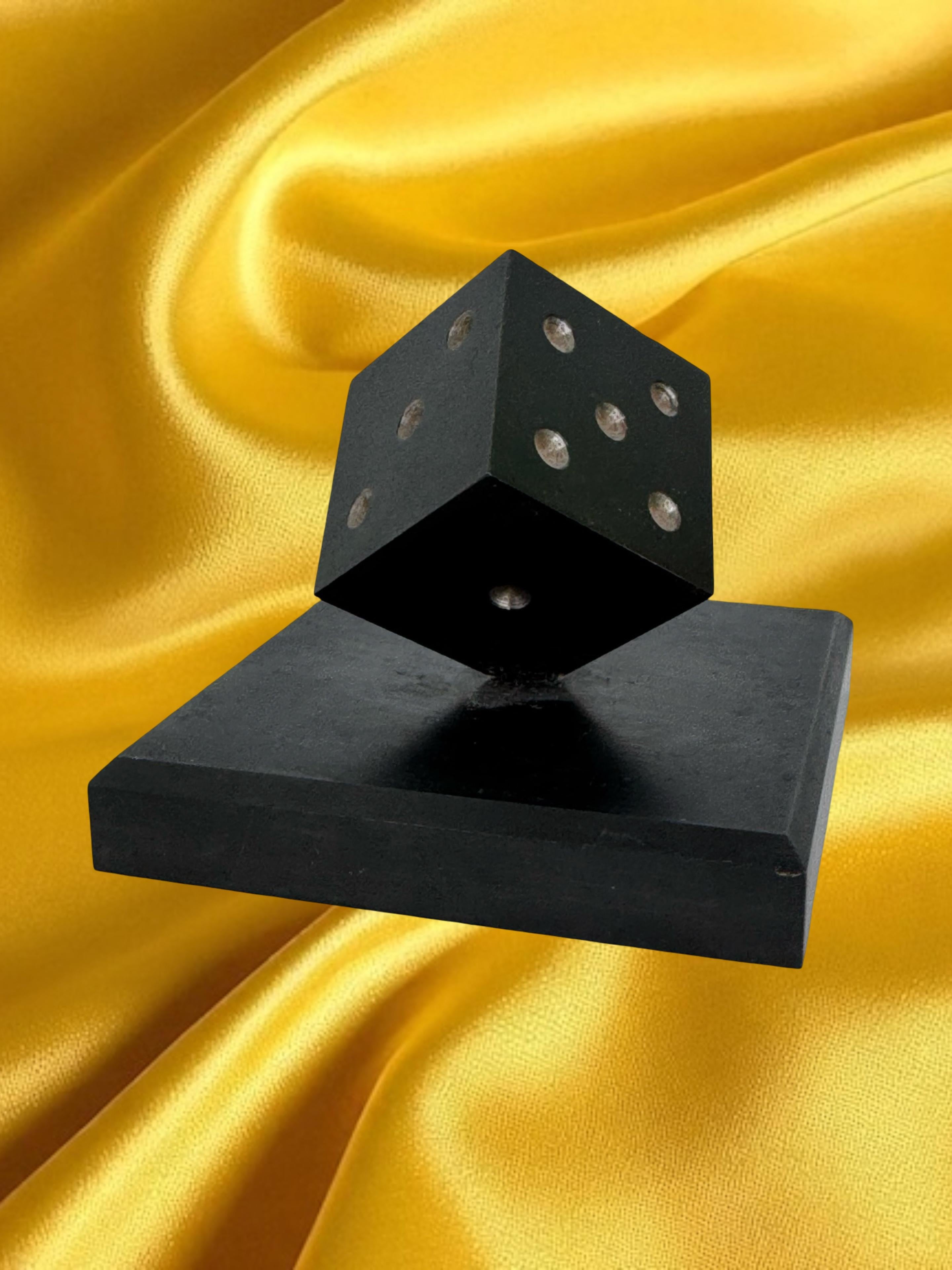 Dice Steel Metal Sculpture or Paper Weight Mid-Century Modern, German, 1970s im Angebot 2