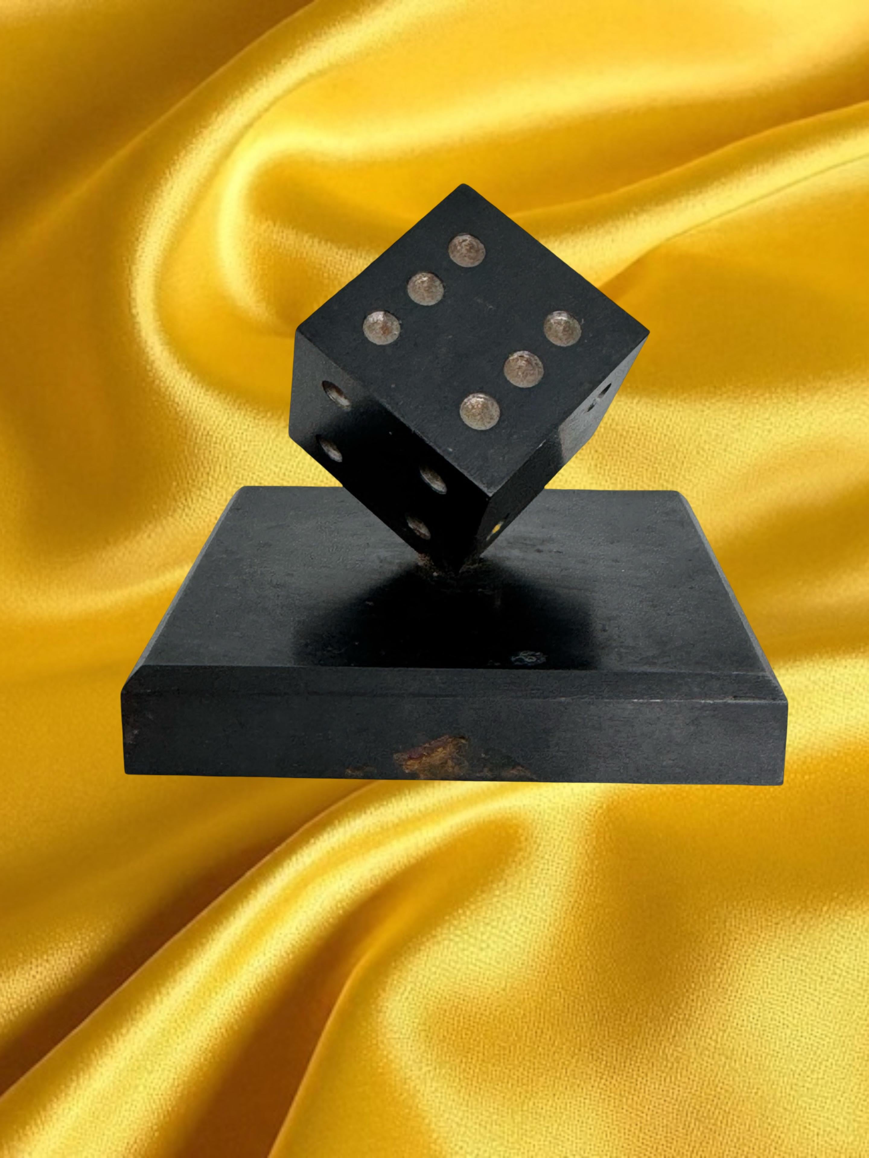 Dice Steel Metal Sculpture or Paper Weight Mid-Century Modern, German, 1970s im Angebot 5