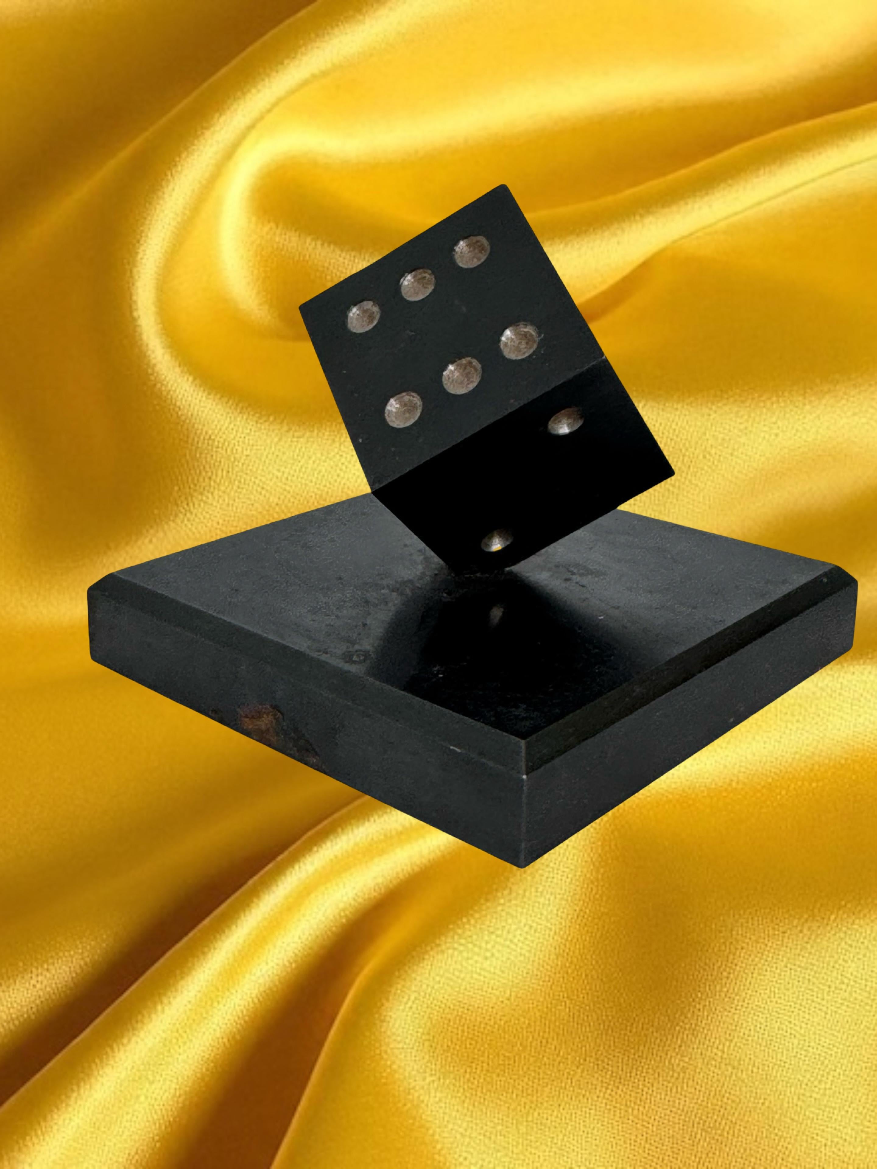 Dice Steel Metal Sculpture or Paper Weight Mid-Century Modern, German, 1970s im Angebot 6