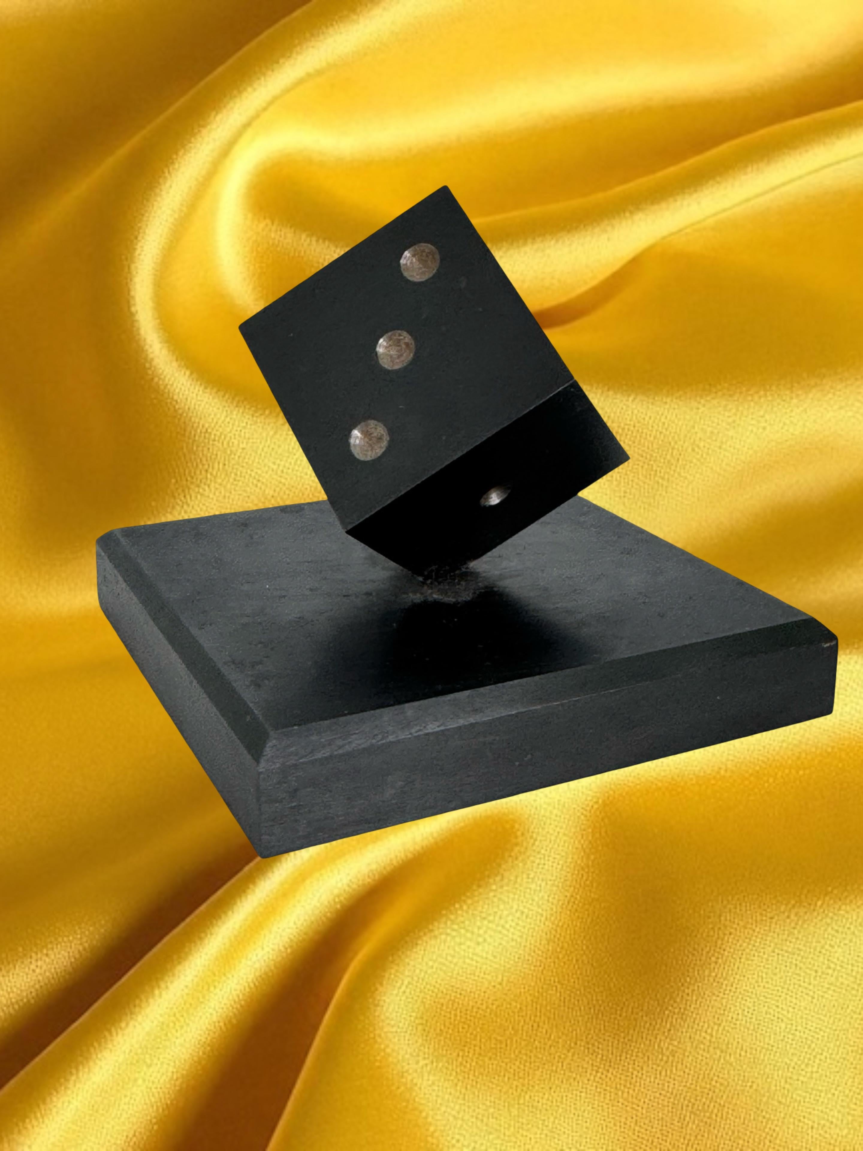 Dice Steel Metal Sculpture or Paper Weight Mid-Century Modern, German, 1970s im Angebot 7