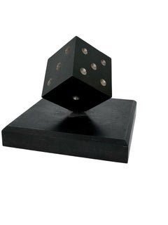 Dice Steel Metal Sculpture or Paper Weight Mid-Century Modern, German, 1970s