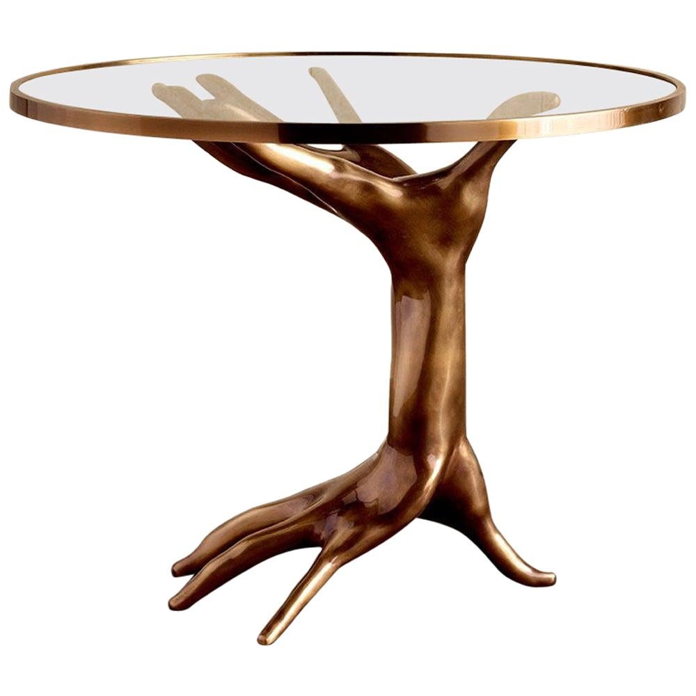 Dichotomy Cast Bronze Hands Sculptural Table by Kelly Wearstler