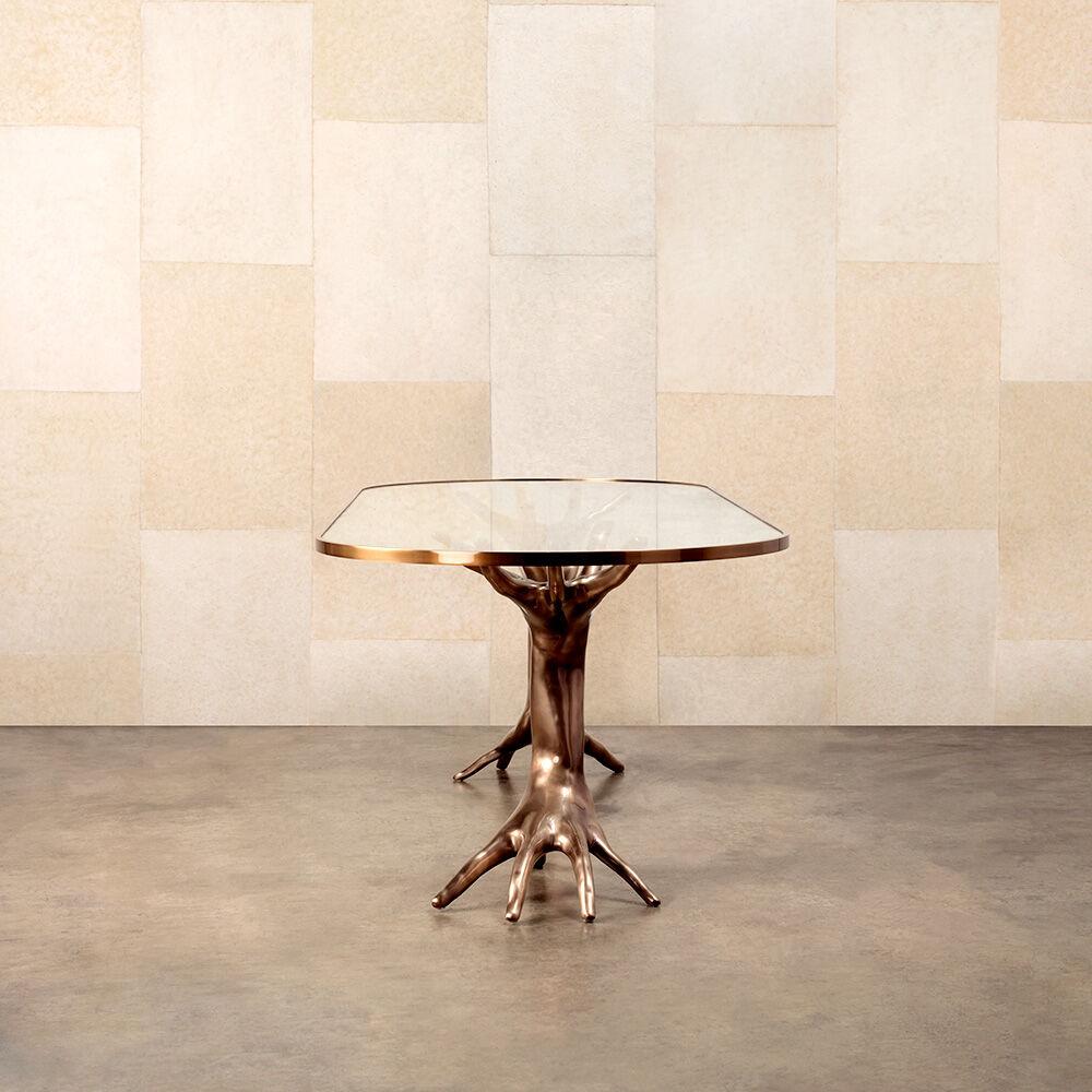 American Dichotomy Racetrack Hands Sculptural Dining Table by Kelly Wearstler For Sale