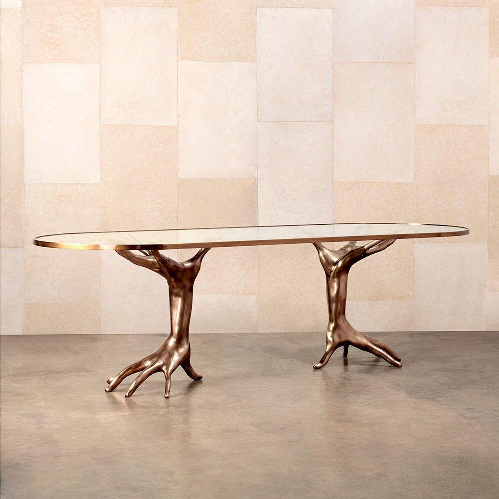 Dichotomy Racetrack Hands Sculptural Dining Table by Kelly Wearstler In New Condition For Sale In West Hollywood, CA