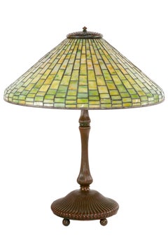 Dichroic Geometric Cone Table Lamp by Tiffany Studios