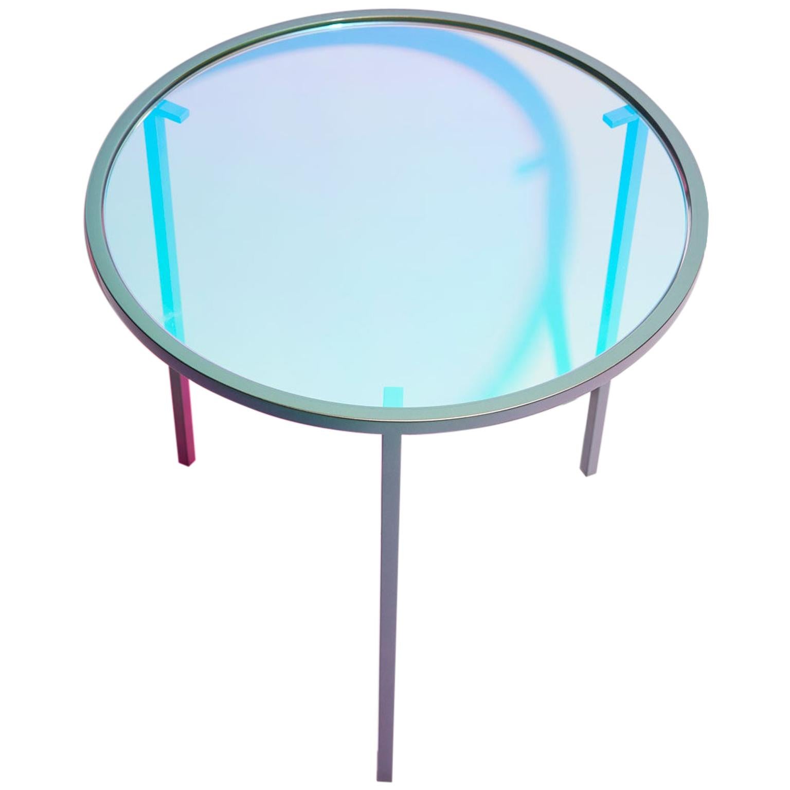 Dichroic Glass and Iridescent Car Paint Psychic Table For Sale