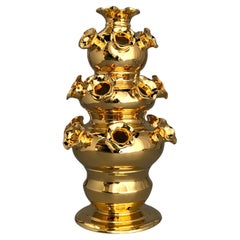 nineteen Mouths' Tulpenschale aus Keramik 24 K Gold