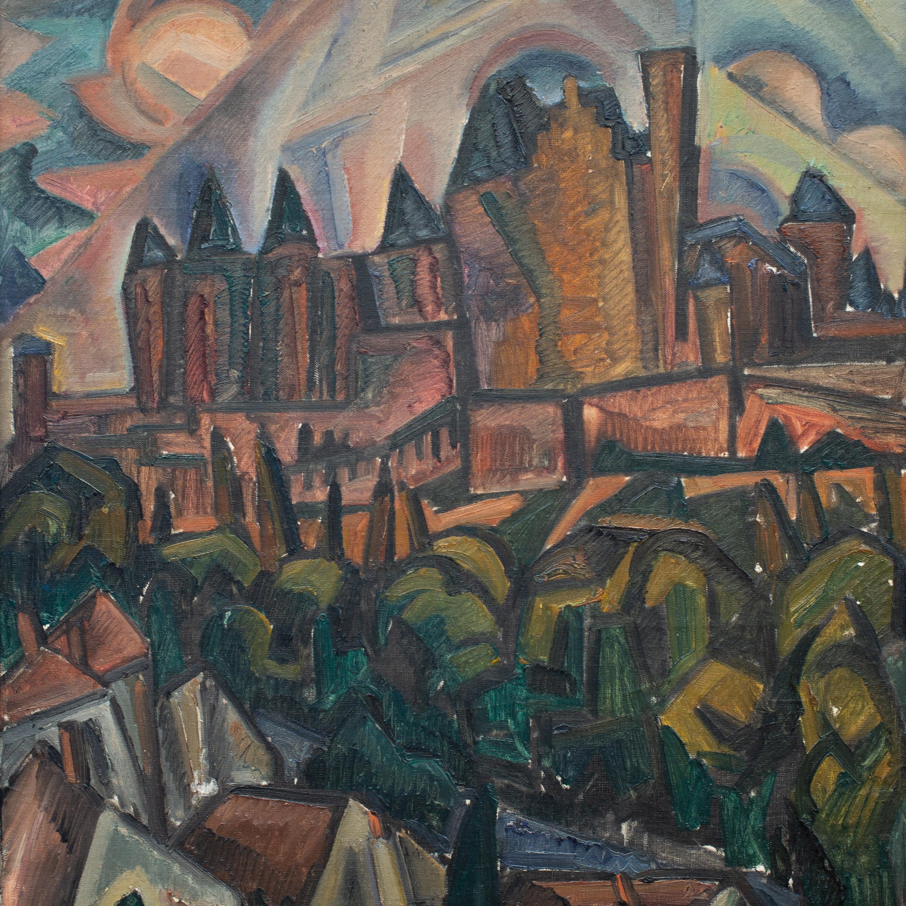 Dick Beer (b. London 1893 - d. Stockholm 1938) 

A French City, 1919 (Fransk stad)

oil on canvas
canvas dimensions 82x66 cm 
frame 94x78.5 cm
signed Dick Beer
painted 1919

Exhibited:
Gothenburg Art Gallery, Memorial exhibition, 1944;
Åmells