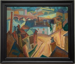 Cubist Painting By Swedish Artist Dick Beer, From the City of Pau, 1920