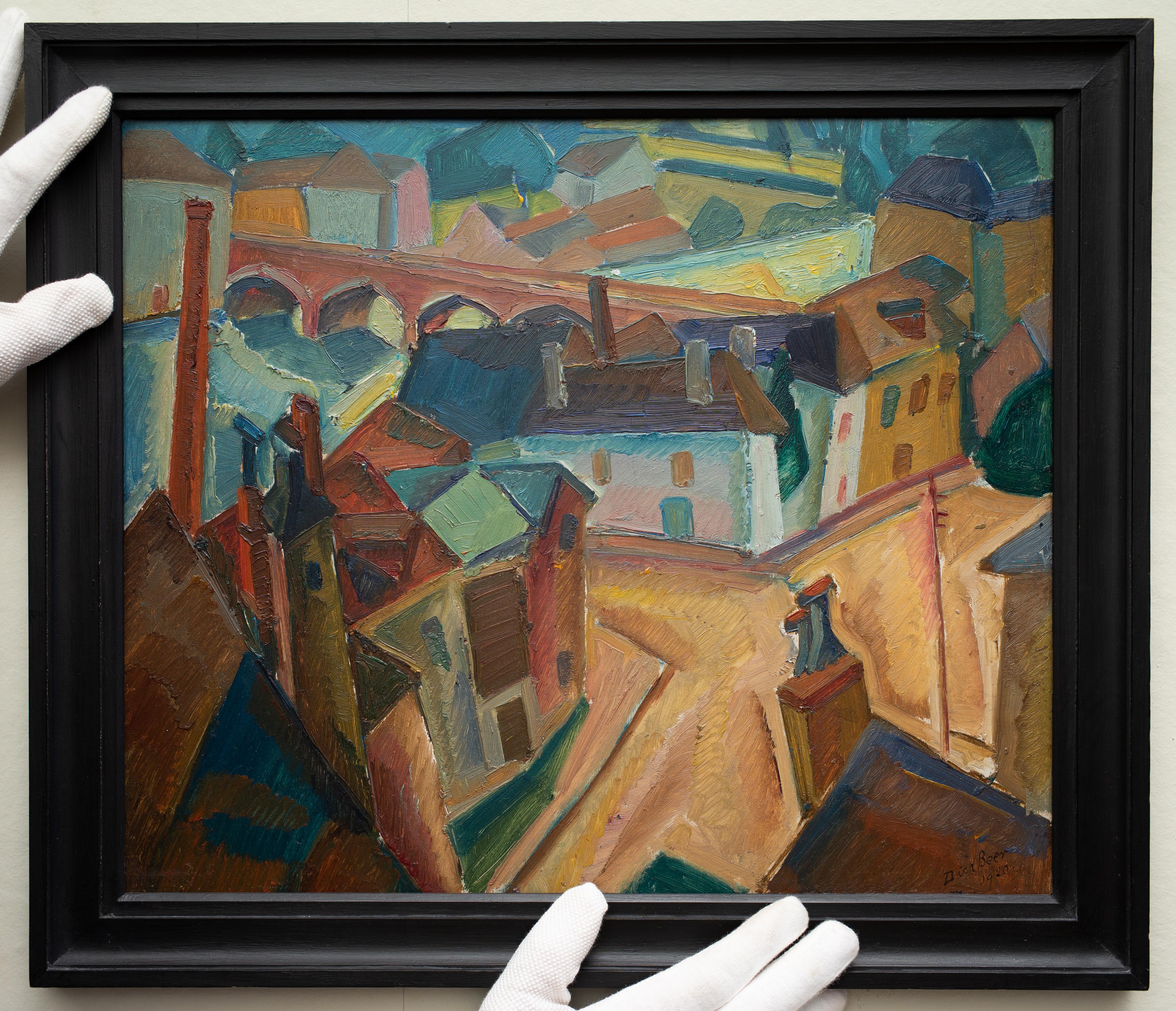 Cubist Painting By Swedish Artist Dick Beer, From the City of Pau, 1920 3