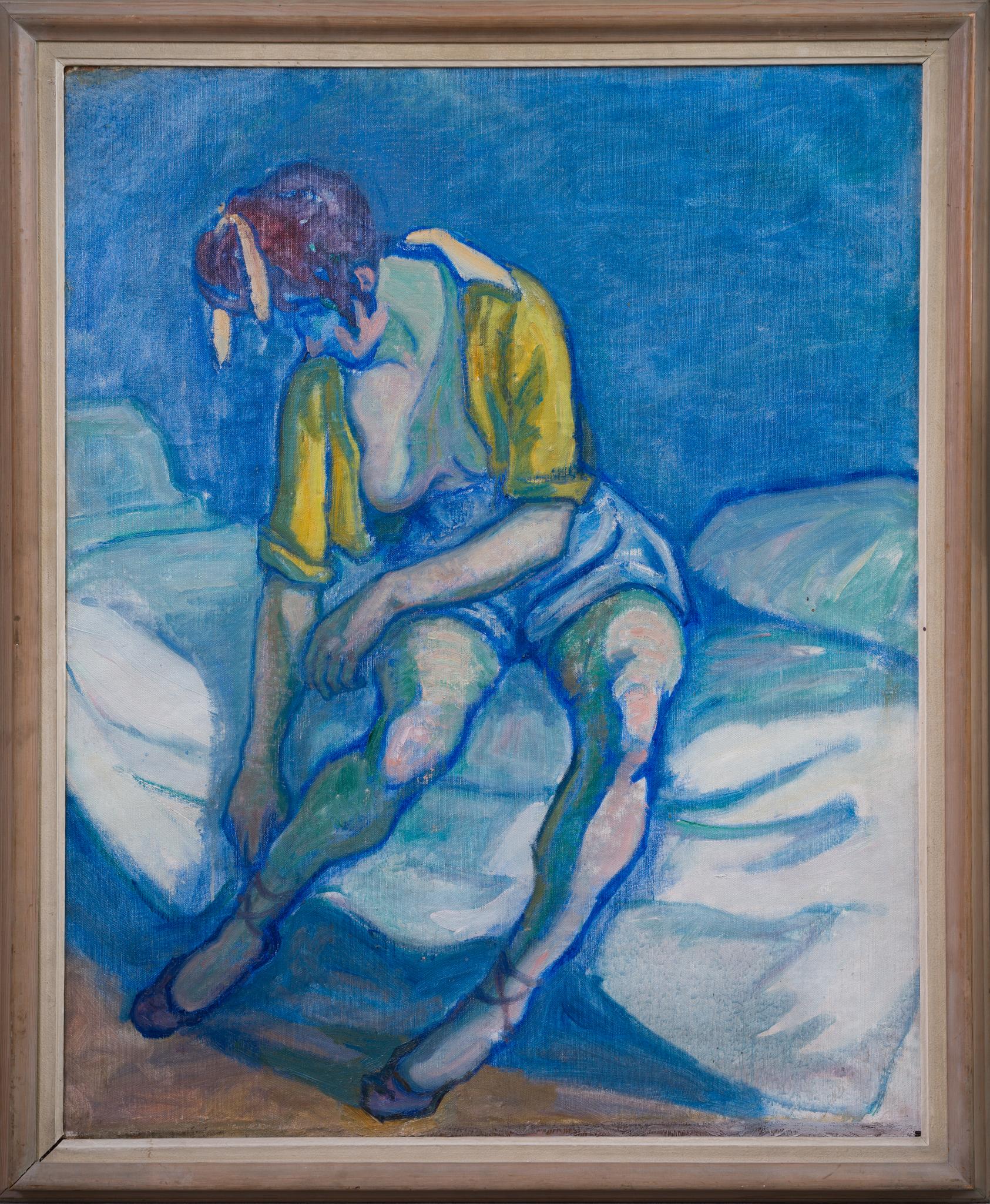 Primera vez en el mercado del arte - Bailarina atándose los zapatos, c. 1916 - Painting de Dick Beer