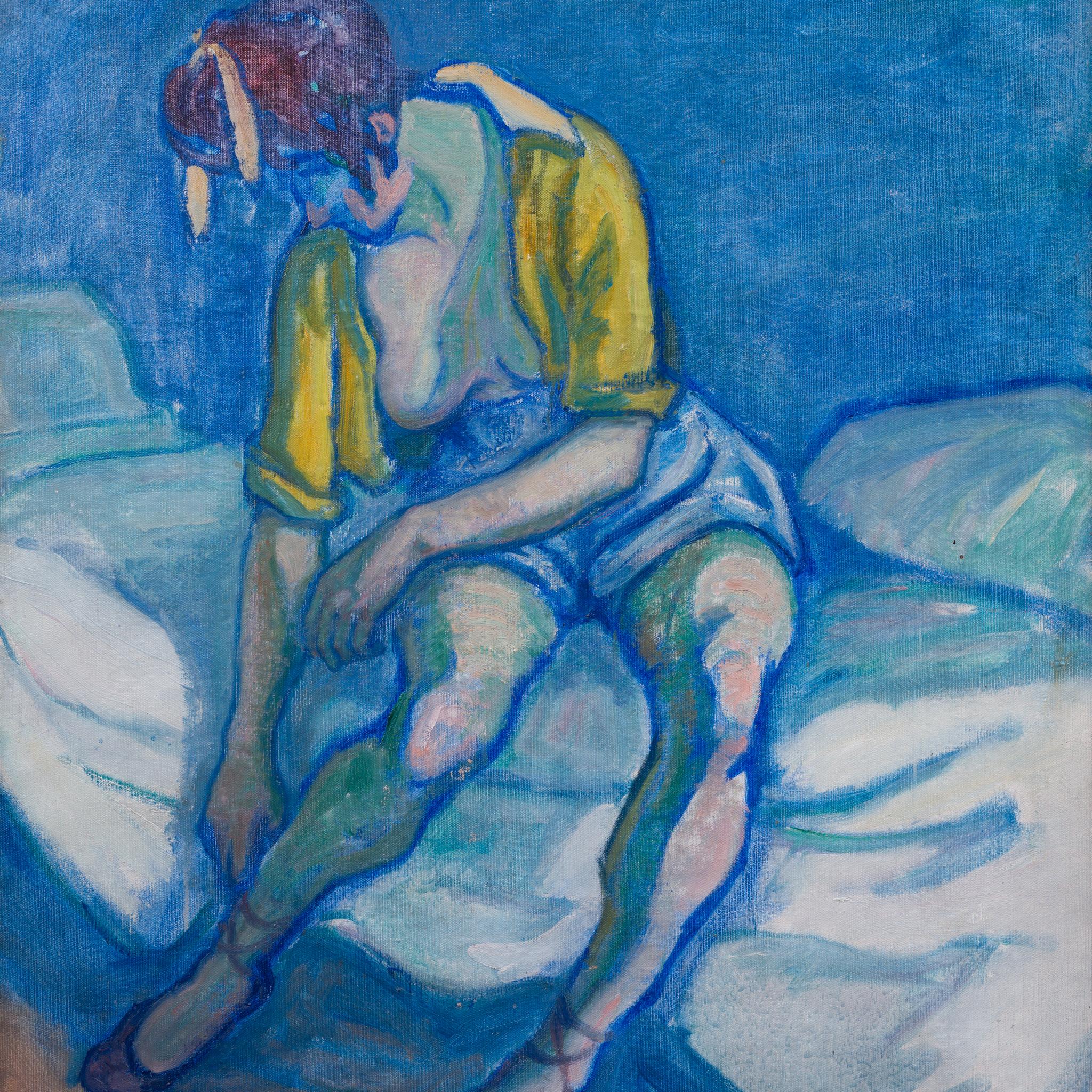 Primera vez en el mercado del arte - Bailarina atándose los zapatos, c. 1916 - Painting Posimpresionista de Dick Beer