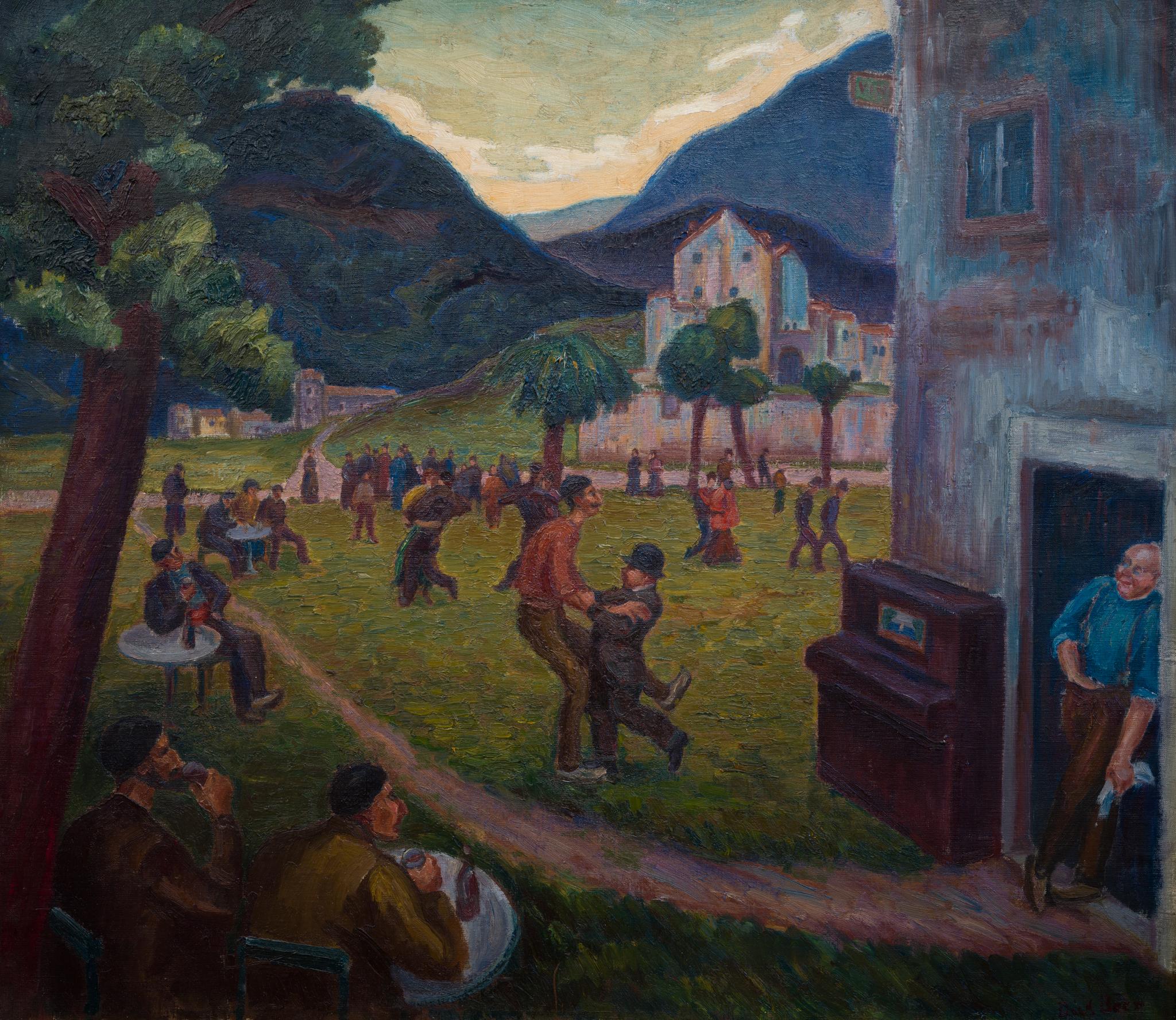 Danse populaire à Corsica, I. par l'artiste suédois Dick Beer, vers 1924