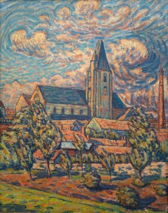 Post-Impressionist Painting By Dick Beer, Stormy Weather in St.Arnoult, 1917