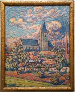 Peinture post-impressionniste de Dick Beer, Tempête de tempête à St.Arnoult, 1917