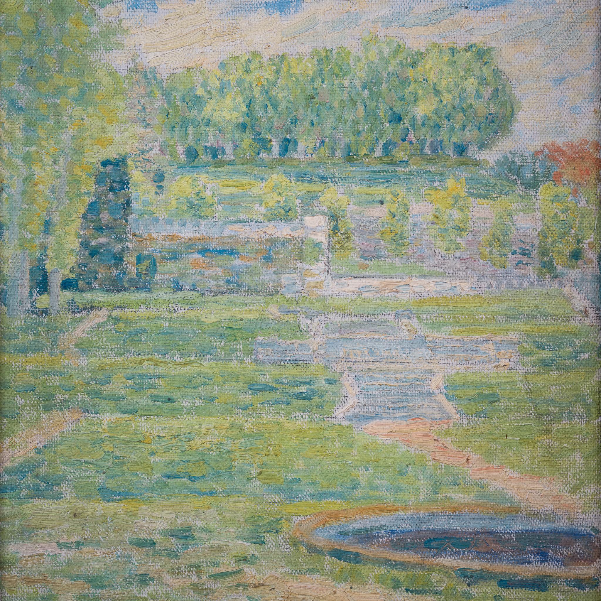 Postimpressionistisches Gemälde aus der Saint Cloud, Paris, 1912, von Dick Beer im Angebot 3