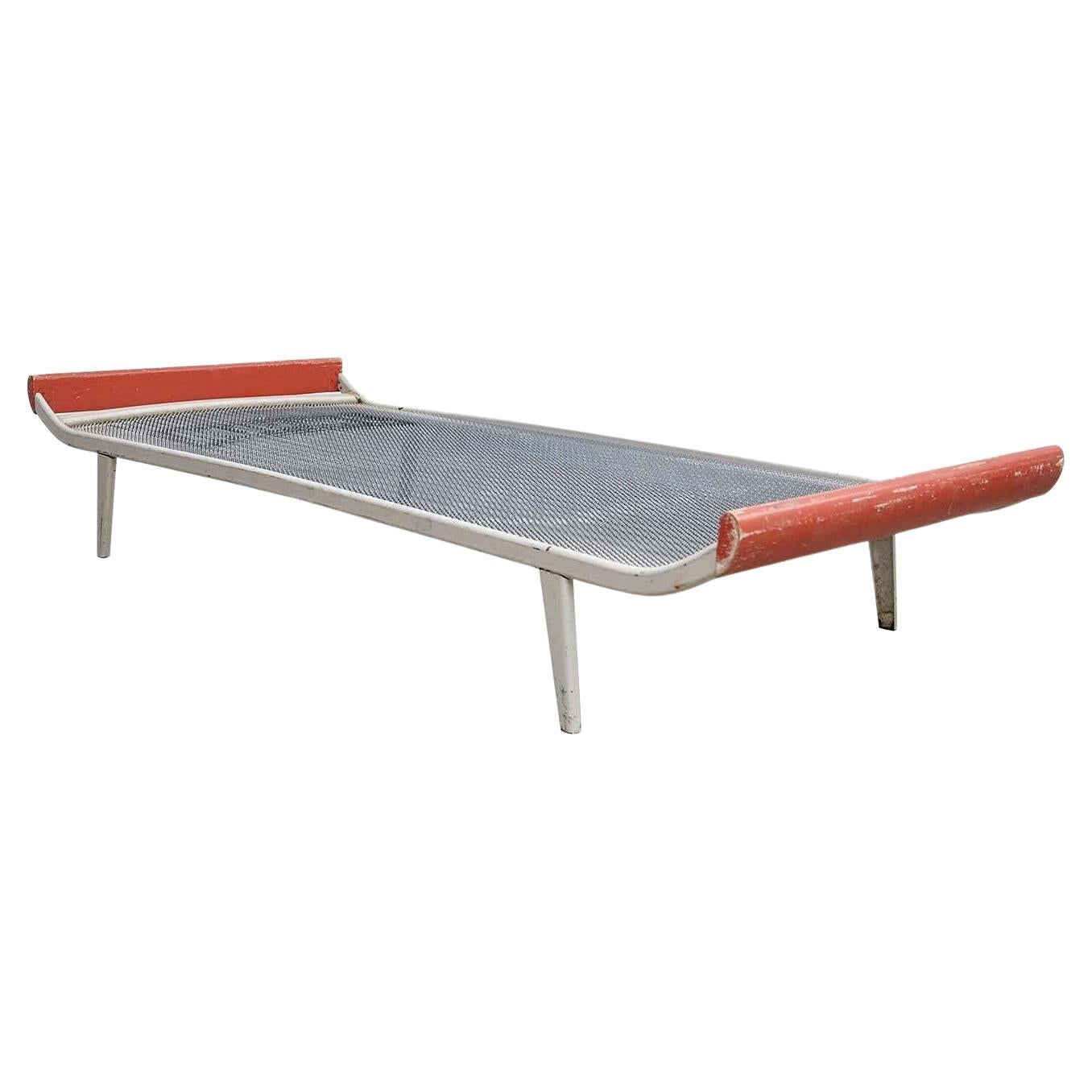 Dick Cordemeijer Mid-Century Modern Metal and Wood Daybed Cleopatra, circa 1950