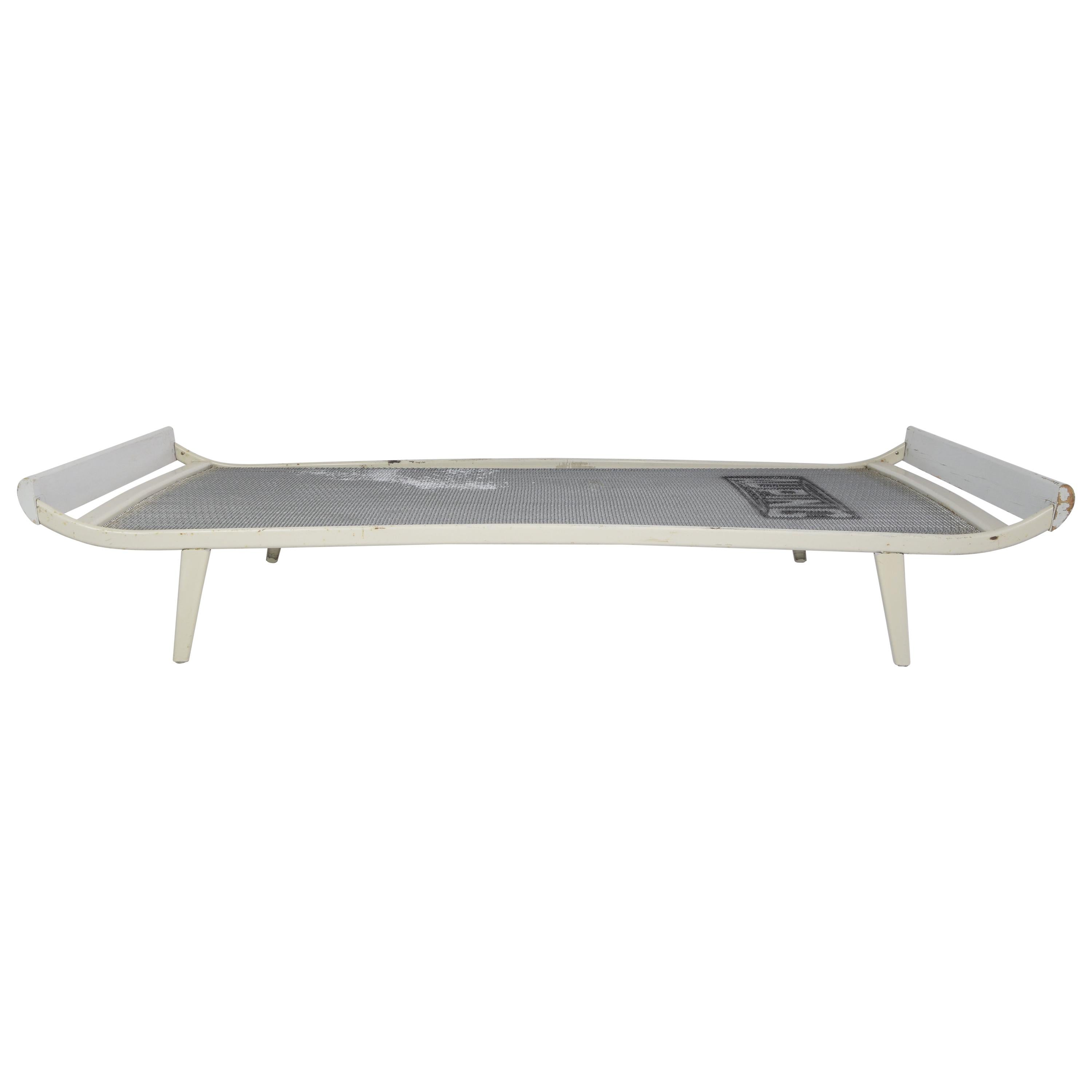 Dick Cordemeijer Mid Century Modern White Metal Daybed Cleopatra