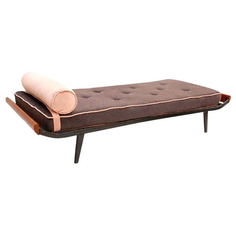 Dick Cordemeijer Rosewood and Wool Fabric "Cleopatra" Daybed, Netherlands