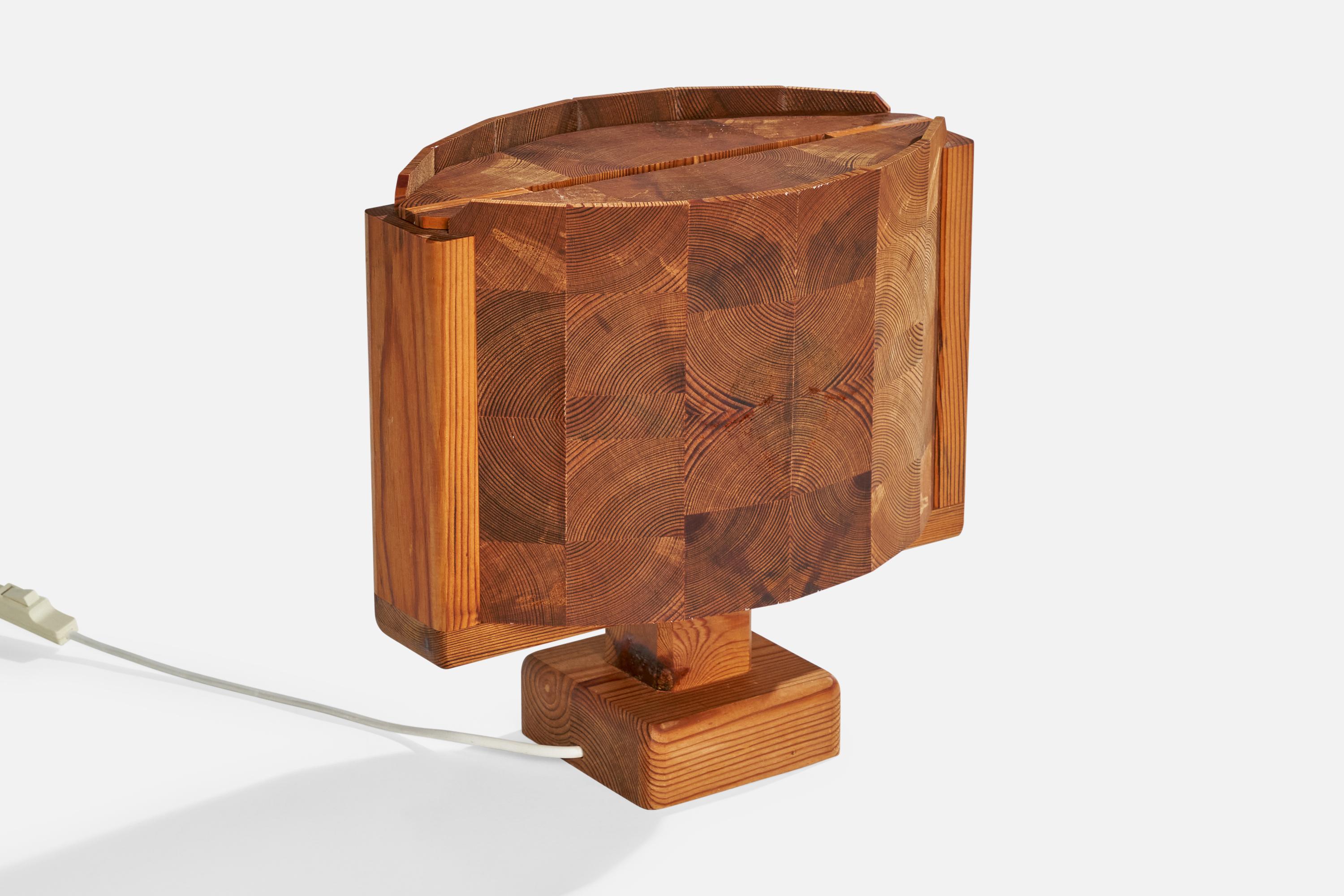 Lampe de bureau Dick Degerfeldt, pin, Suède, 1970 État moyen - En vente à High Point, NC