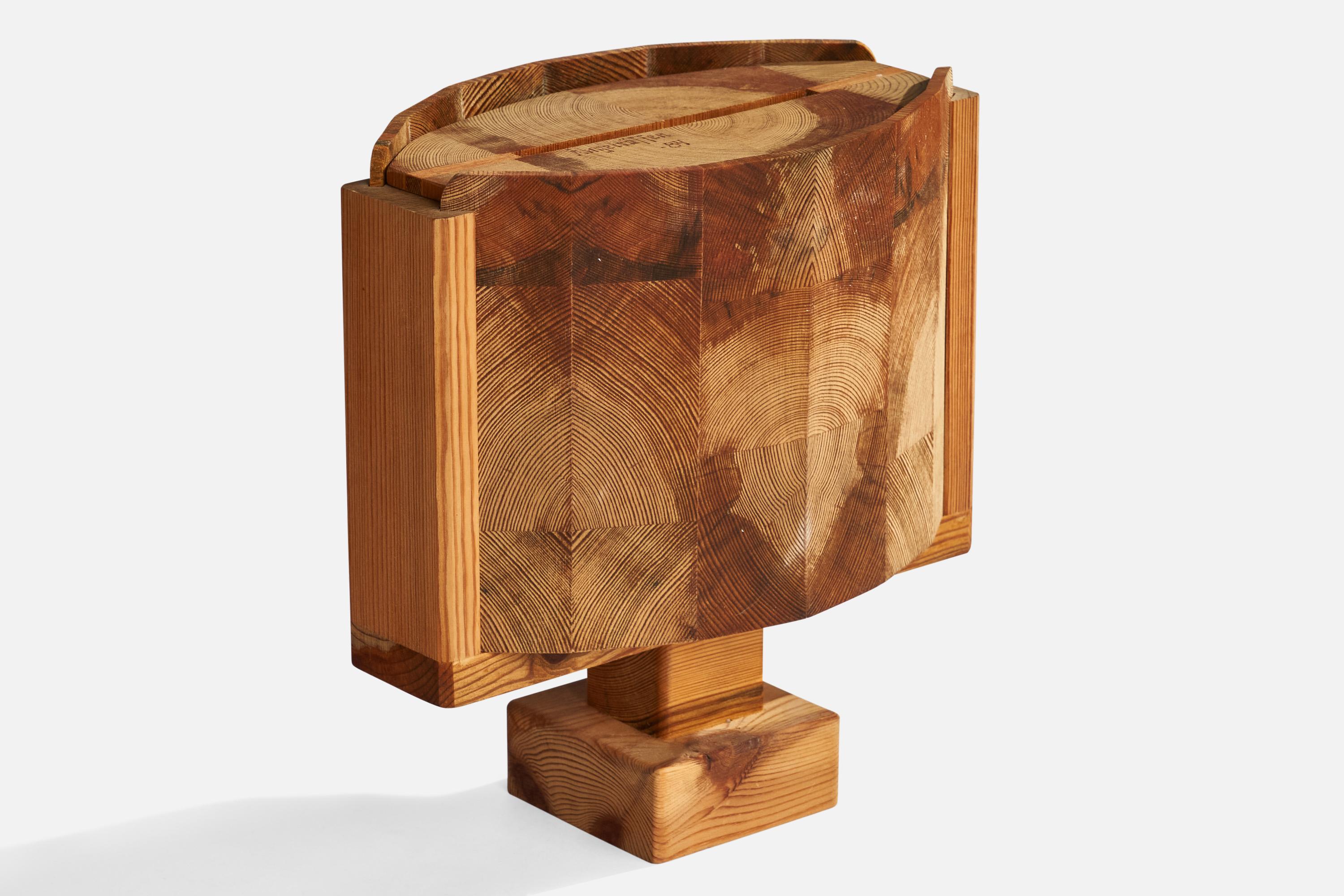 Late 20th Century Dick Degerfeldt, Table Lamps, Pine, Spalting, Sweden, 1984 For Sale