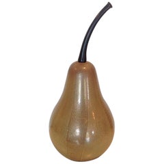 Dick Huss Monumental Contemporary Studio Art Glass Sculpture of a Pear, 1999