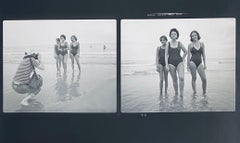 Vintage Silver Gelatin Photograph Print, Girls on a Beach Photo, Two Man Show