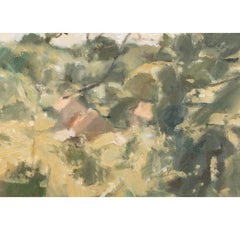 La granja de M. le Clerc (Ruán), óleo sobre papel pintado por Dick Lee, 1988