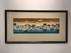 'Waterscape of City Port Entry, ' by Dick Miller, Watercolor Painting