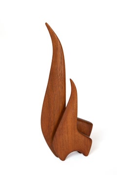 Dick Seeger Abstract Teak Horse Sculptures