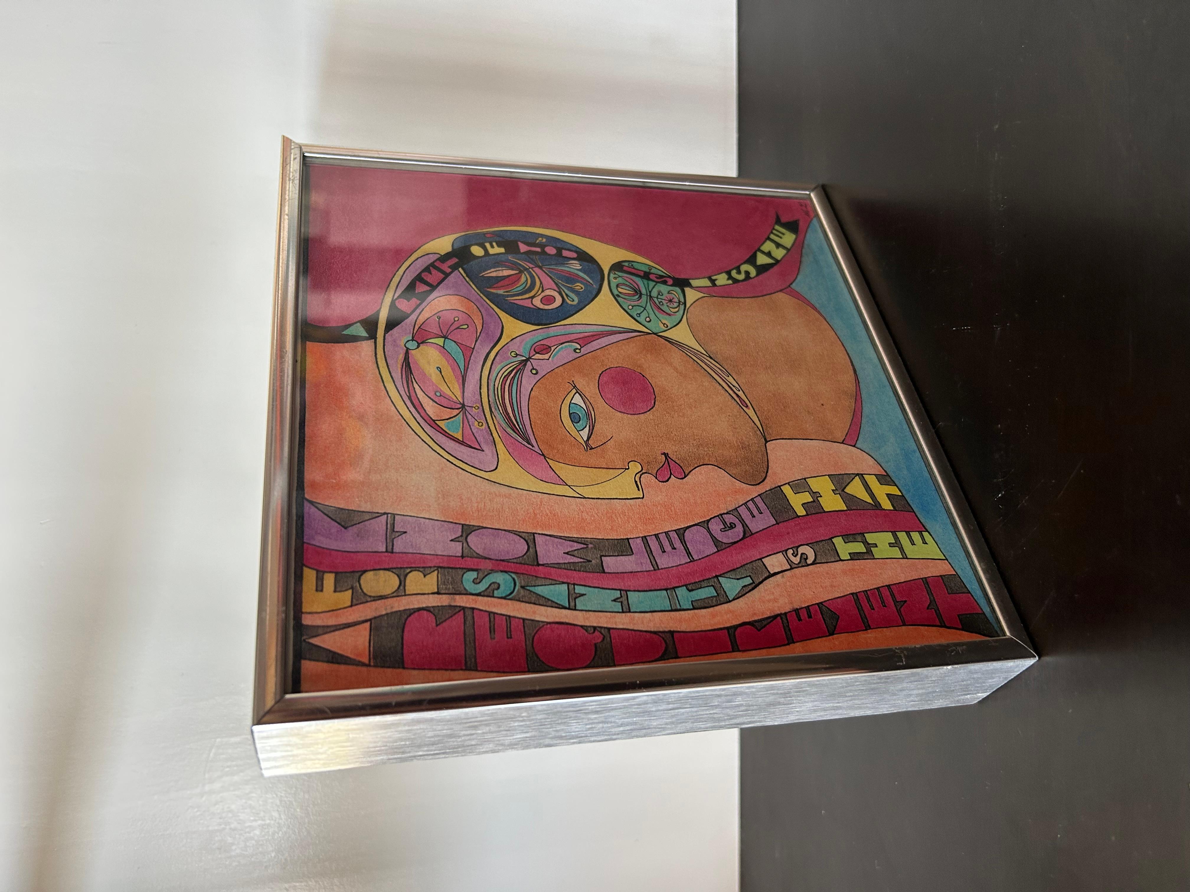 Psychedelic Midcentury Painting by Artist Dick Seeger  In Good Condition For Sale In Phoenix, AZ