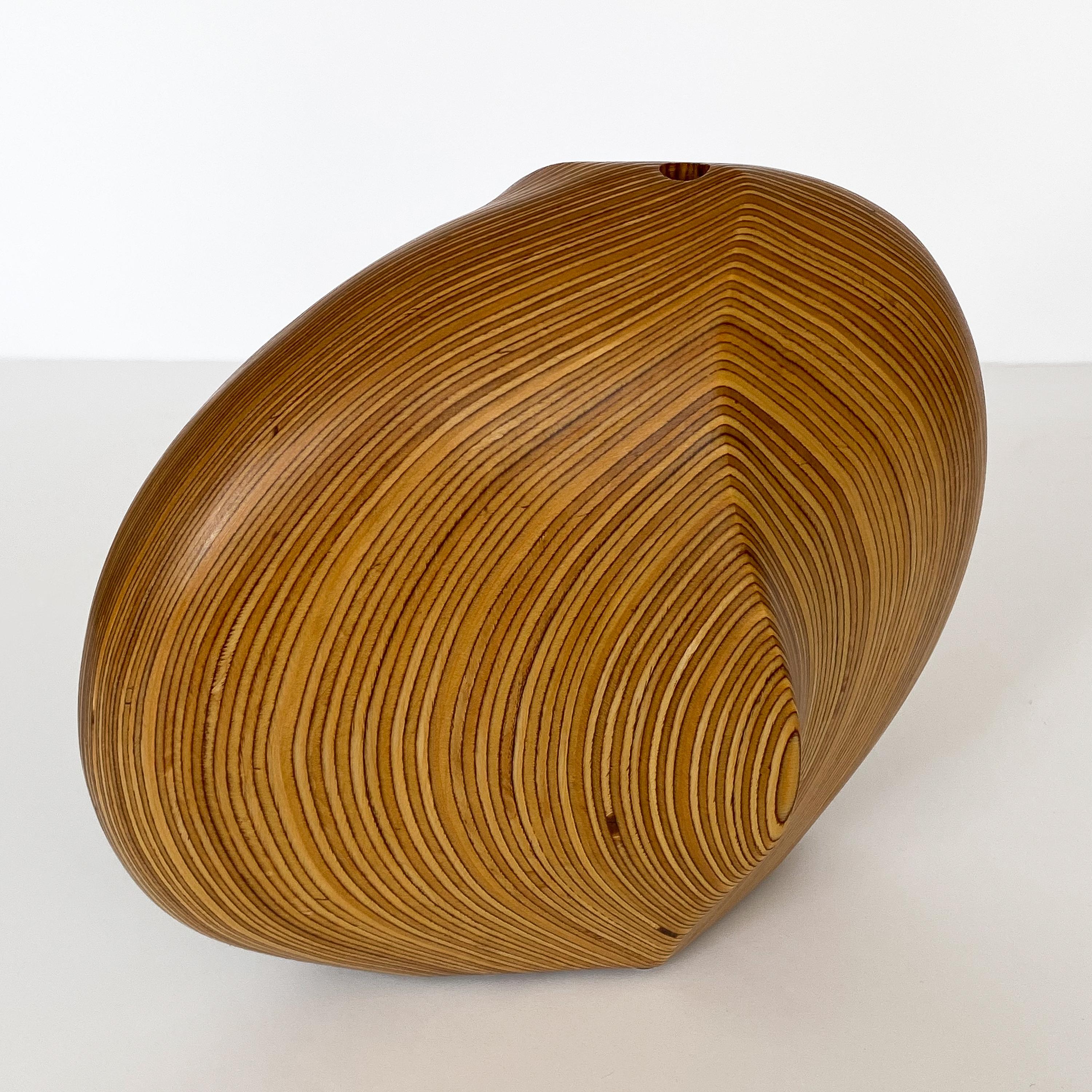 Dick Shanley Carved Laminated Wood Sculptural Vessel 1
