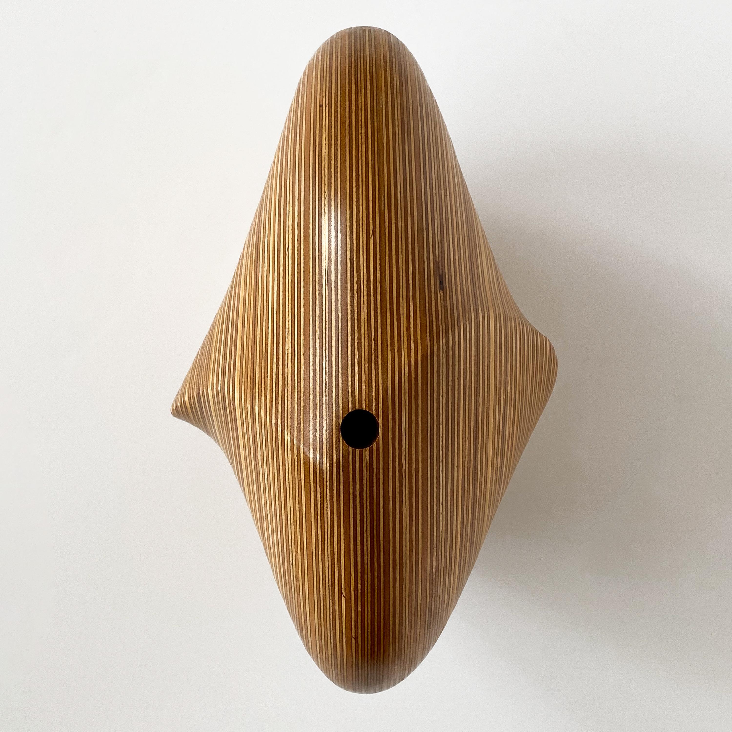 Dick Shanley Carved Laminated Wood Sculptural Vessel 2
