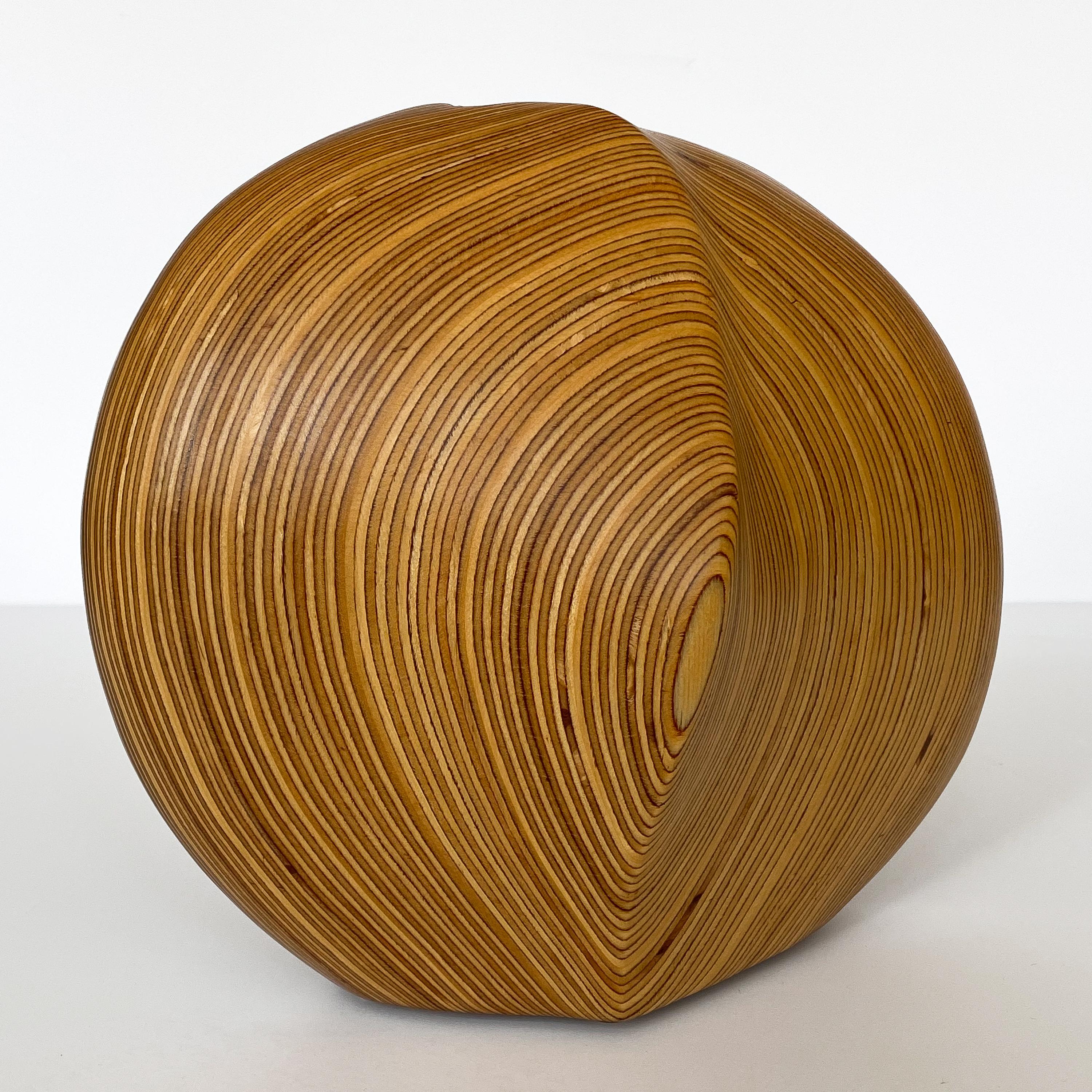 Hand-Carved Dick Shanley Carved Laminated Wood Sculptural Vessel