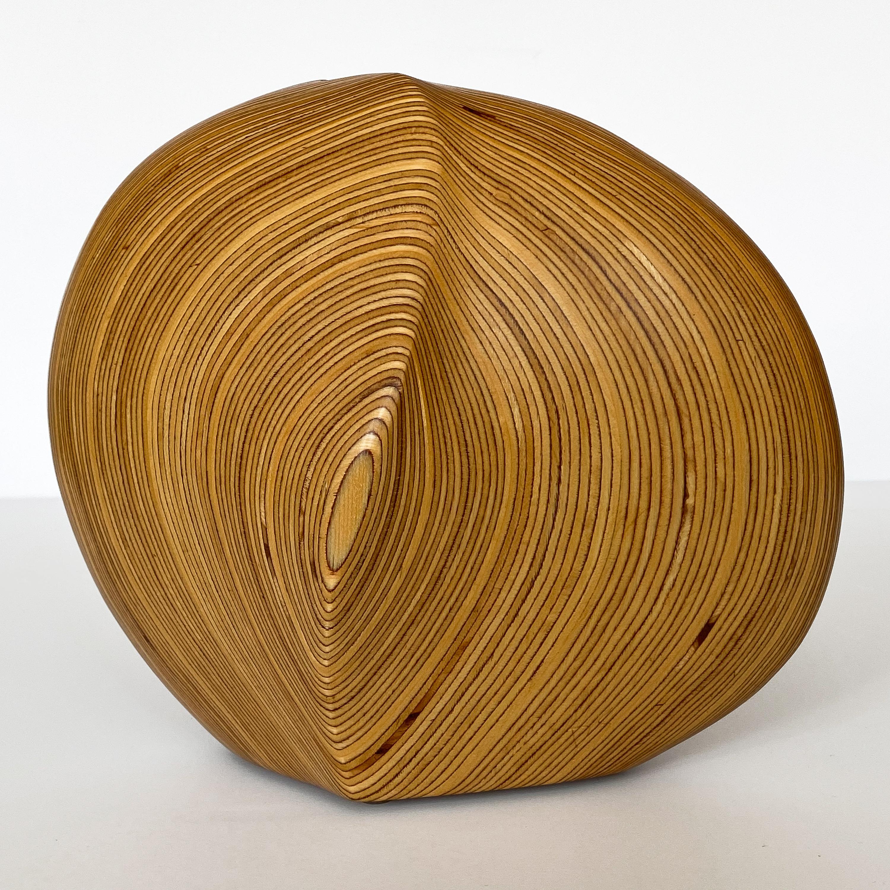 Dick Shanley Carved Laminated Wood Sculptural Vessel In Excellent Condition In Chicago, IL