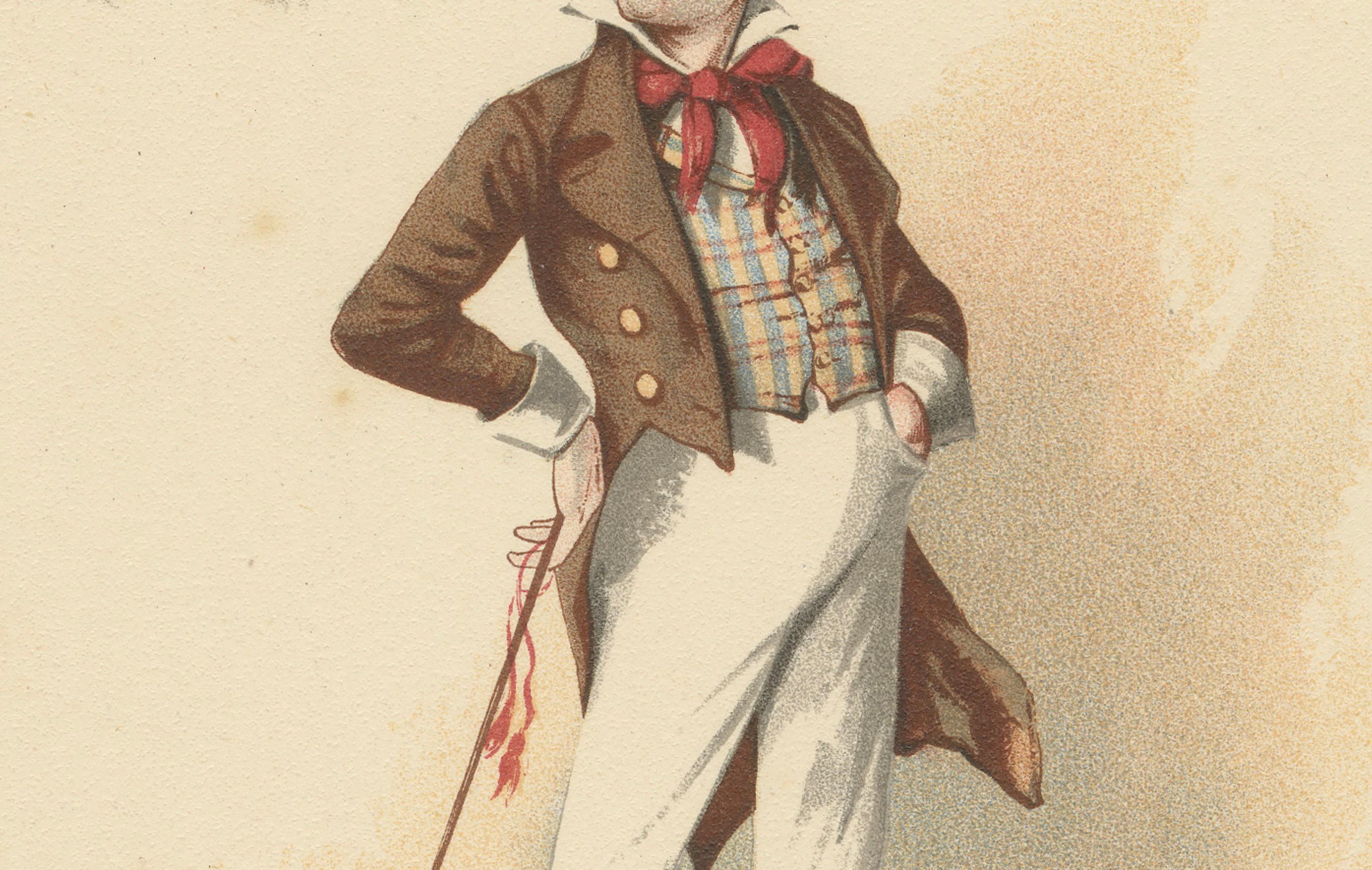 Dick Swiveller aus Old Curiosity Shop - Kyd Charakterdruck nach Dickens, 1889 (19. Jahrhundert) im Angebot
