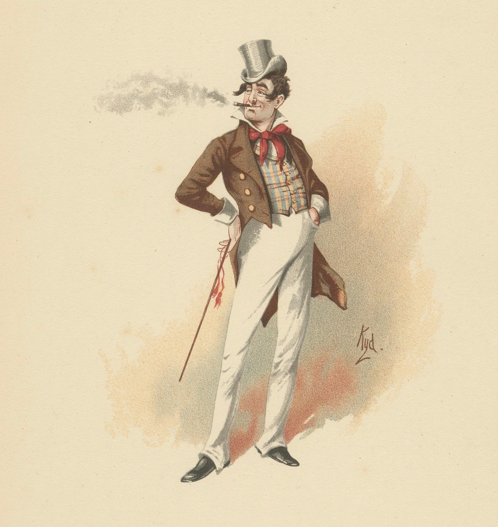 Dick Swiveller aus Old Curiosity Shop - Kyd Charakterdruck nach Dickens, 1889 im Angebot 1