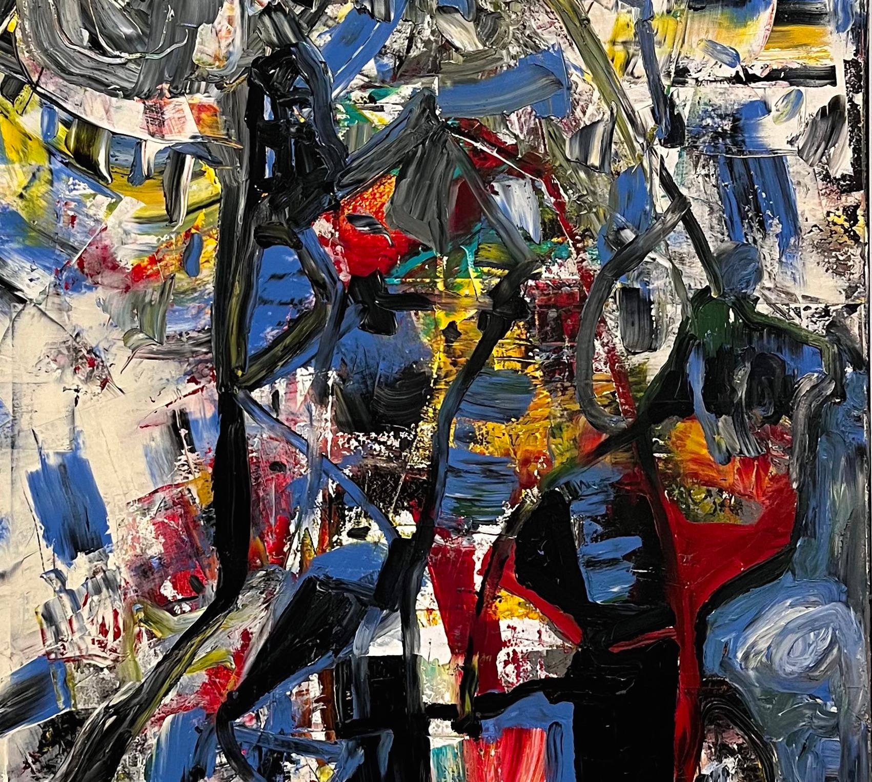 Cette peinture à l'huile abstraite de Dick Wray, artiste de Houston aujourd'hui décédé, exprime une énergie cinétique saisissante. D'épaisses couches de peinture favorisent une tactilité remarquable que l'on retrouve fréquemment dans les œuvres de