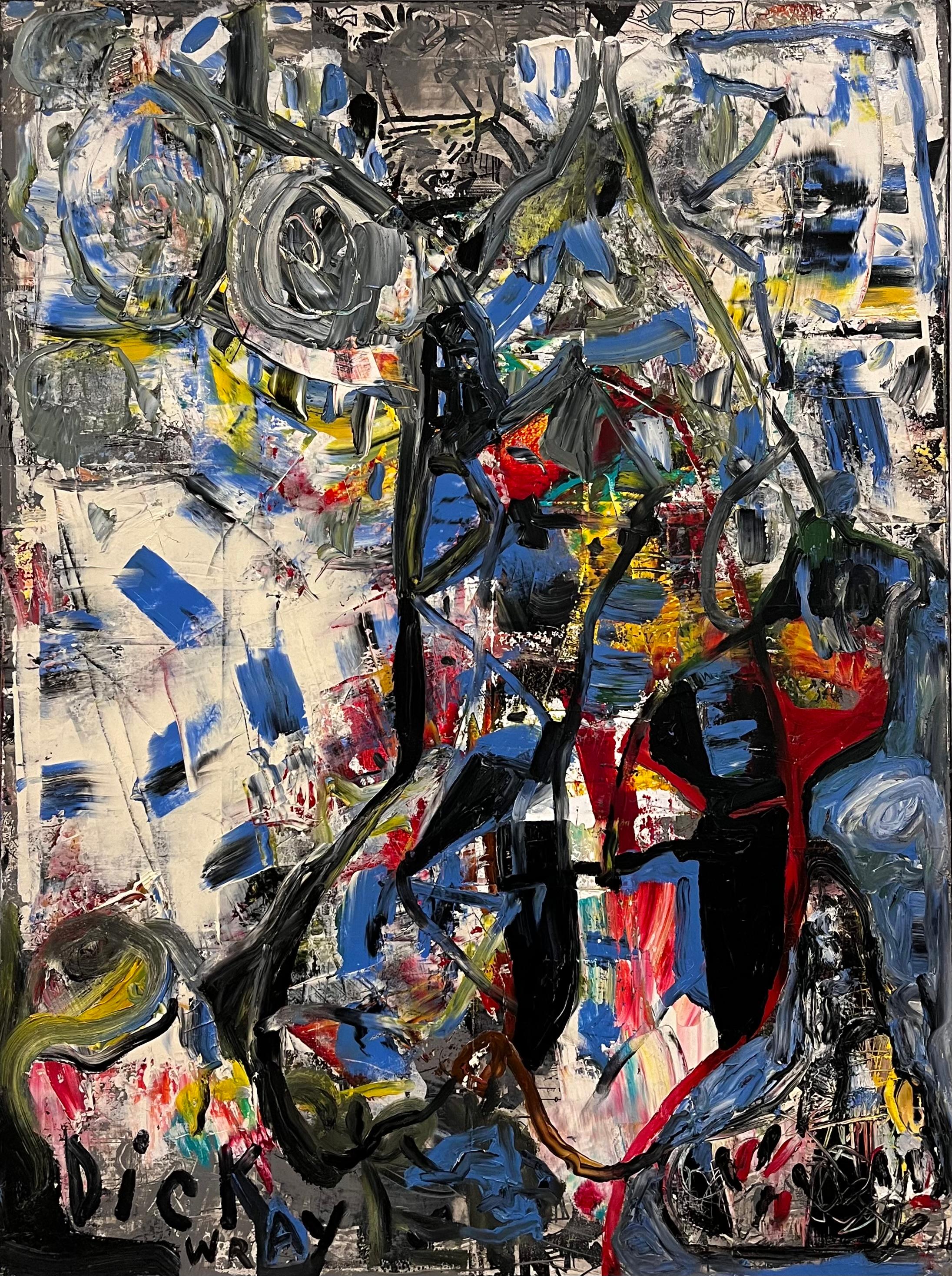 "Ohne Titel #1024" - Abstraktes Ölgemälde, Gestische Abstraktion, Zeitgenössische Kunst – Mixed Media Art von Dick Wray