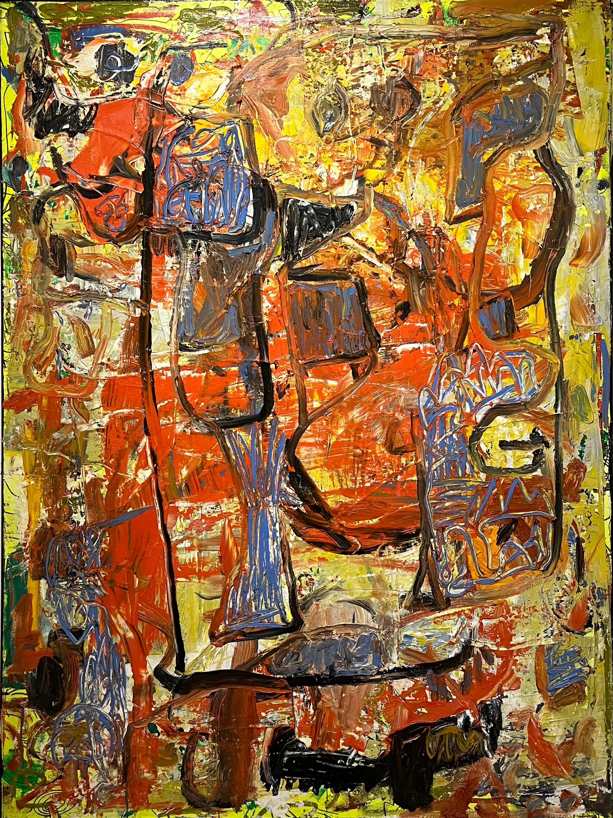 Dick Wray Abstract Painting – Ohne Titel #1076 - Abstraktes Ölgemälde, Gestische Abstraktion, Zeitgenössische Kunst