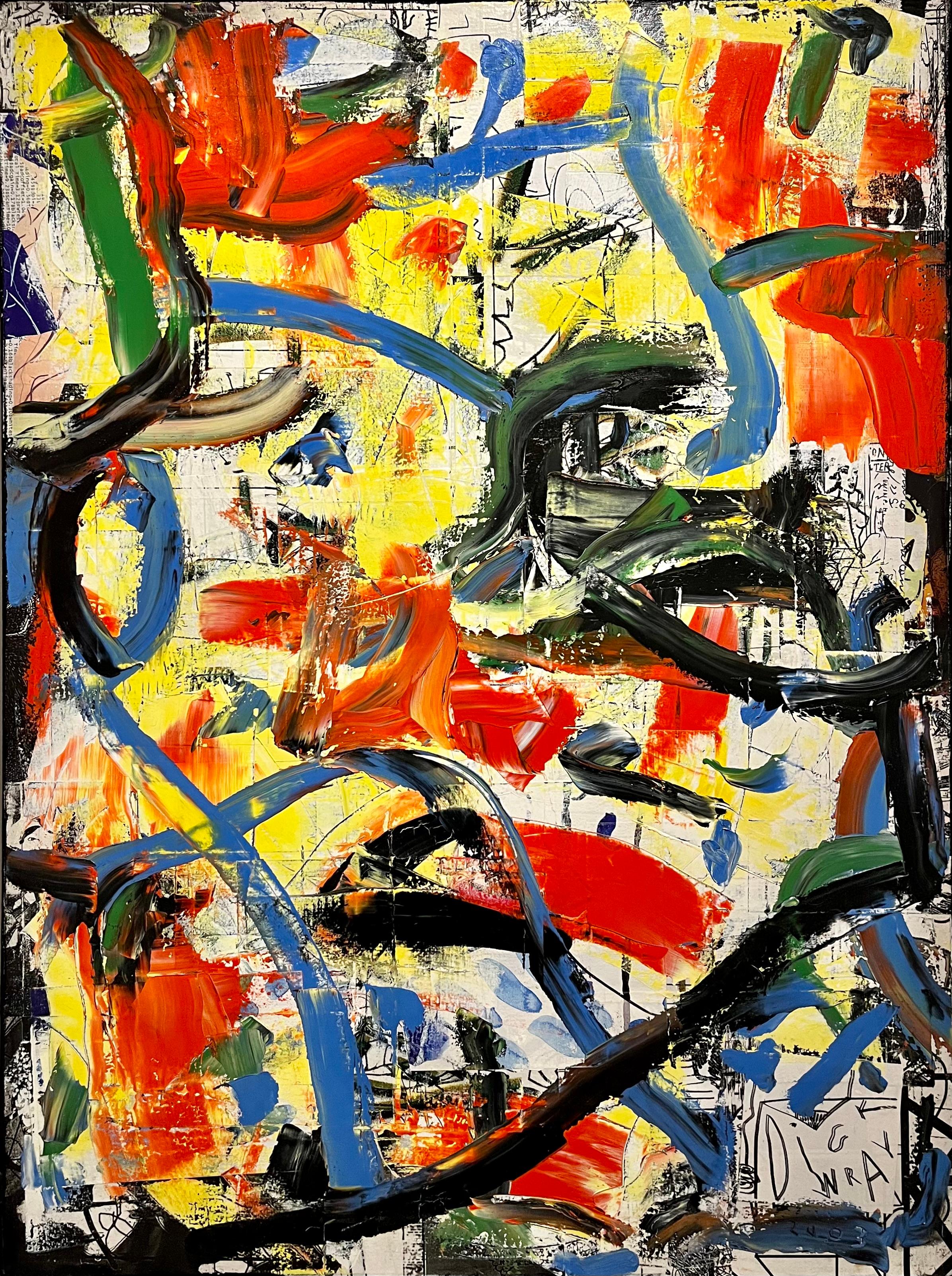Dick Wray Abstract Painting – Ohne Titel #1082 - Abstraktes Ölgemälde, Gestische Abstraktion, Zeitgenössische Kunst