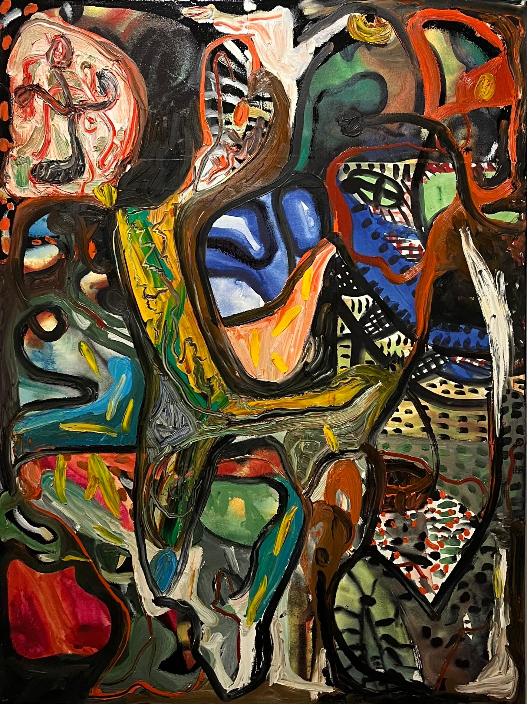 "Untitled" - Peinture à l'huile abstraite, Abstraction gestuelle, Art contemporain