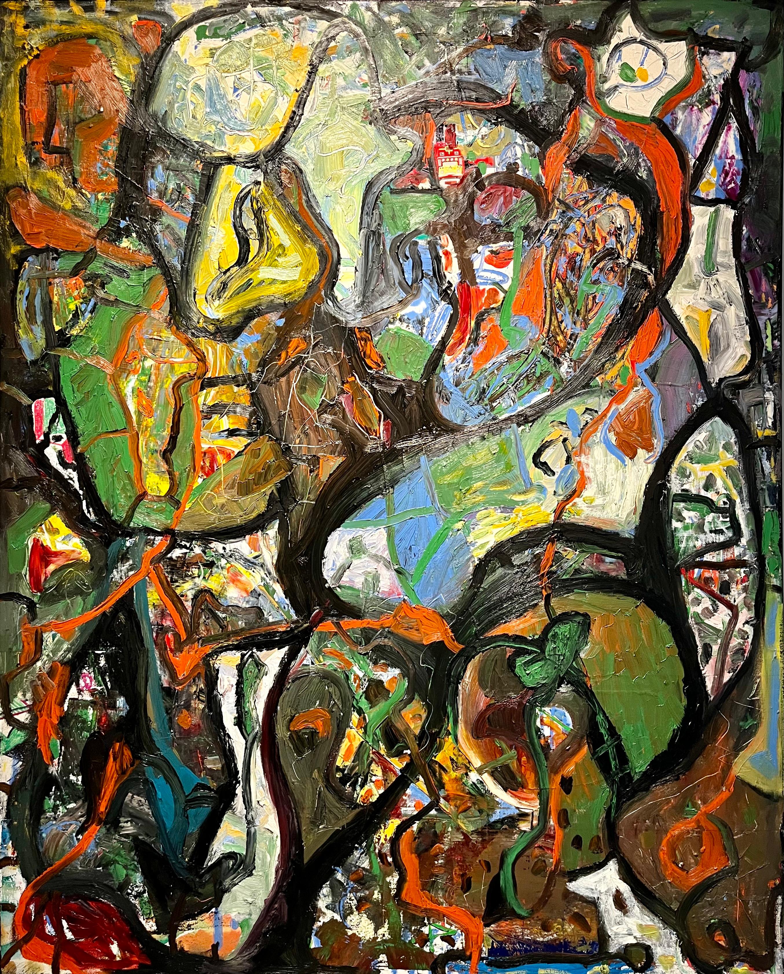Ohne Titel - Dick Wray, Abstrakte Ölfarbe, Gestische Abstraktion, Zeitgenössische Kunst