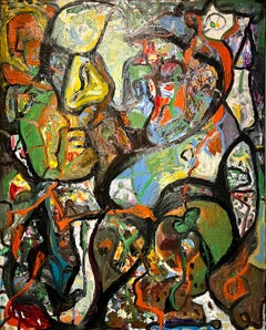 Sans titre - Dick Wray, peinture à l'huile abstraite, abstraction gestuelle, art contemporain