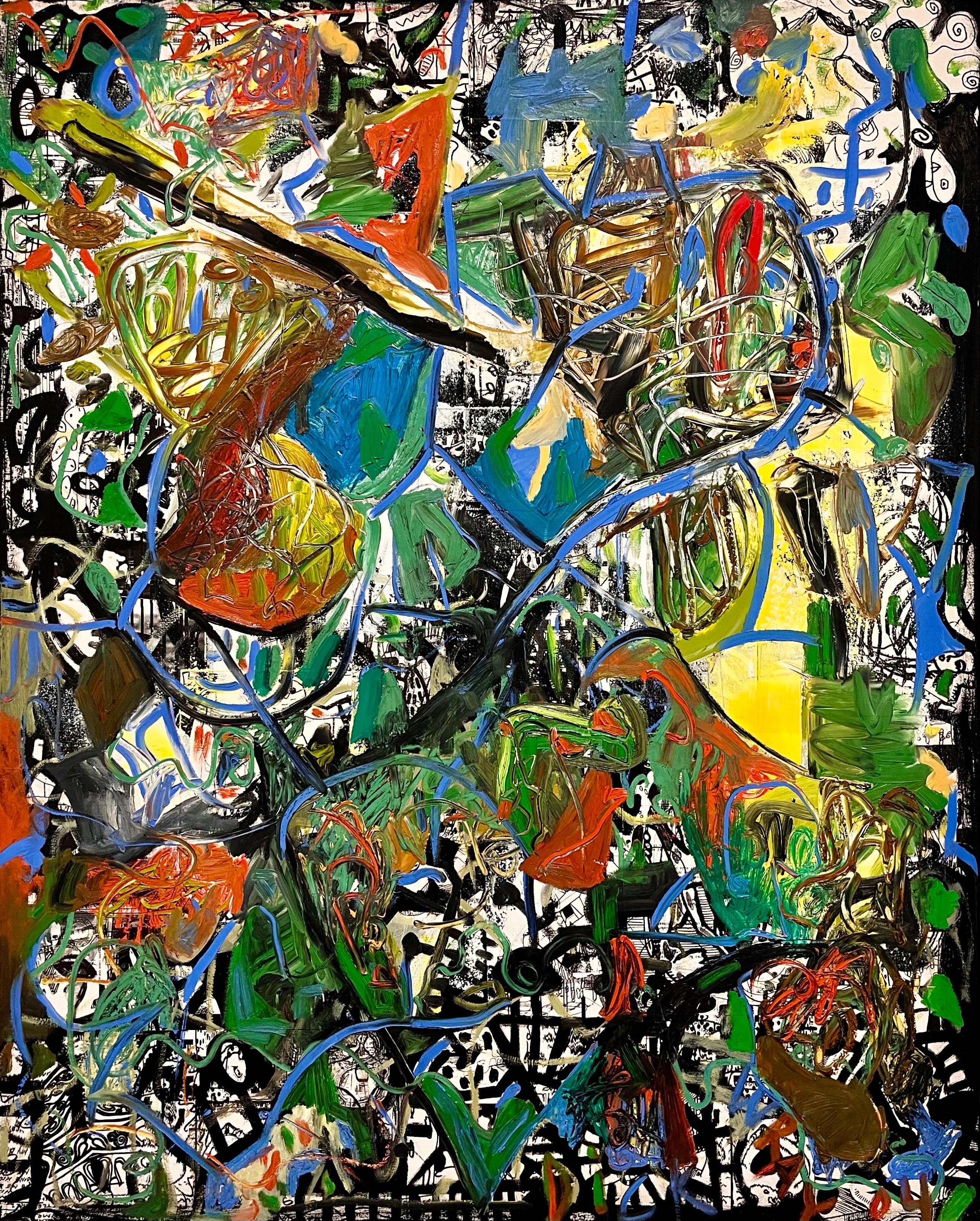 Dick Wray Abstract Painting – "Ohne Titel" - Abstraktes Ölgemälde, Gestische Abstraktion, Zeitgenössische Kunst