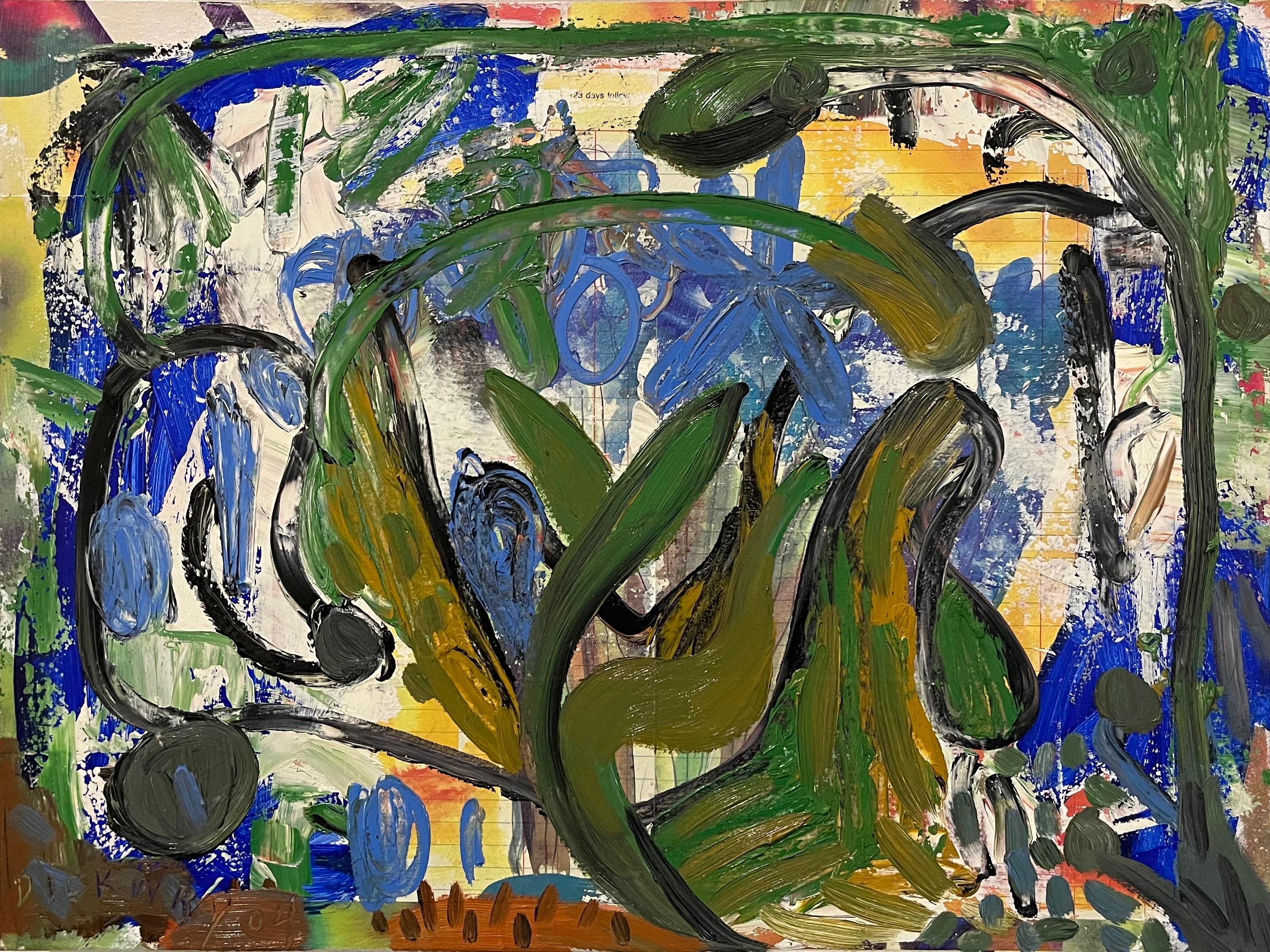 "Sans titre" - Peinture à l'huile abstraite, Abstraction gestuelle, Art contemporain